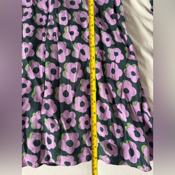 Kate Spade Purple Floral Puff Sleeve Mini Dress Size 2 - Picture 9 of 11